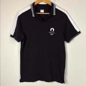 Paris Olympics 2024 Black Polo Shirt Size Small